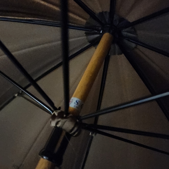 Vintage x 80s Fendi FF Motif Zucchino Print Wood Grain Umbrella - Picture 13 of 16